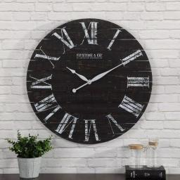 FirsTime & Co. 29 in. Midnight Shiplap Wall Clock - Rustic Farmhouse Decor thumbnail 1