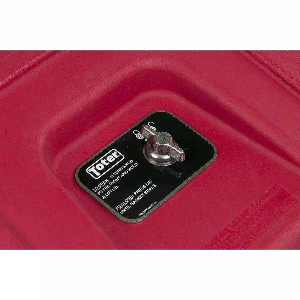 Toter 64 Gal. Red Hazardous Medical Waste Trash Can with Wheels and Locking Lid