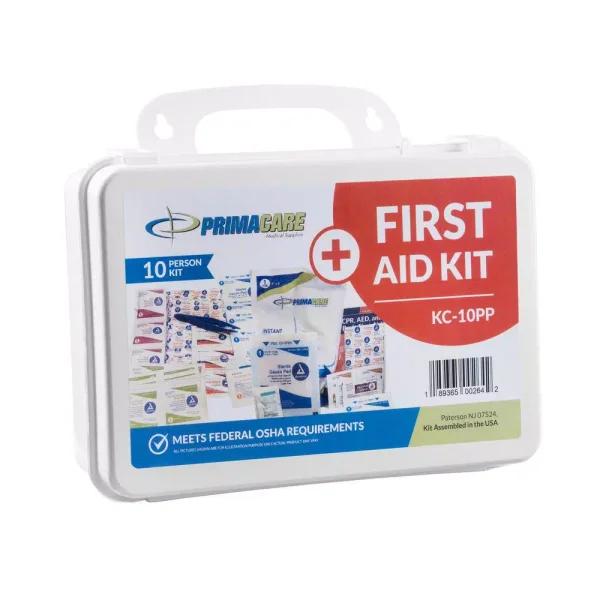 Unbranded 96-Piece 10-Person OSHA Compliant Poly First Aid Kit with Wall Mount Bracket