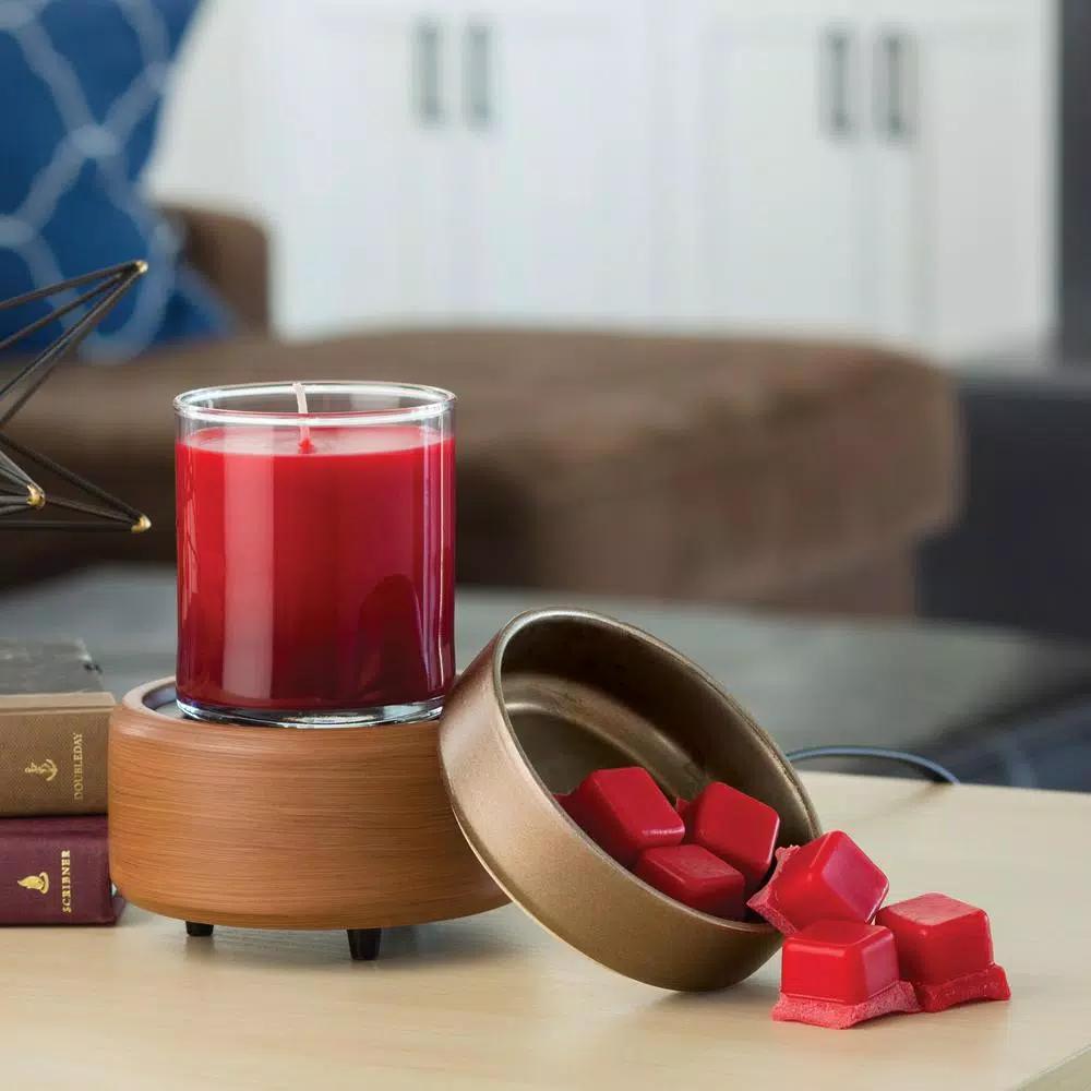 Candle Warmers Etc 5.2 in Pewter Walnut 2-in-1 Classic Fragrance Warmer
