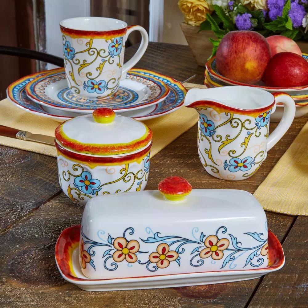 Euro Ceramica Duomo Collection Stoneware Breakfast Accessory Set