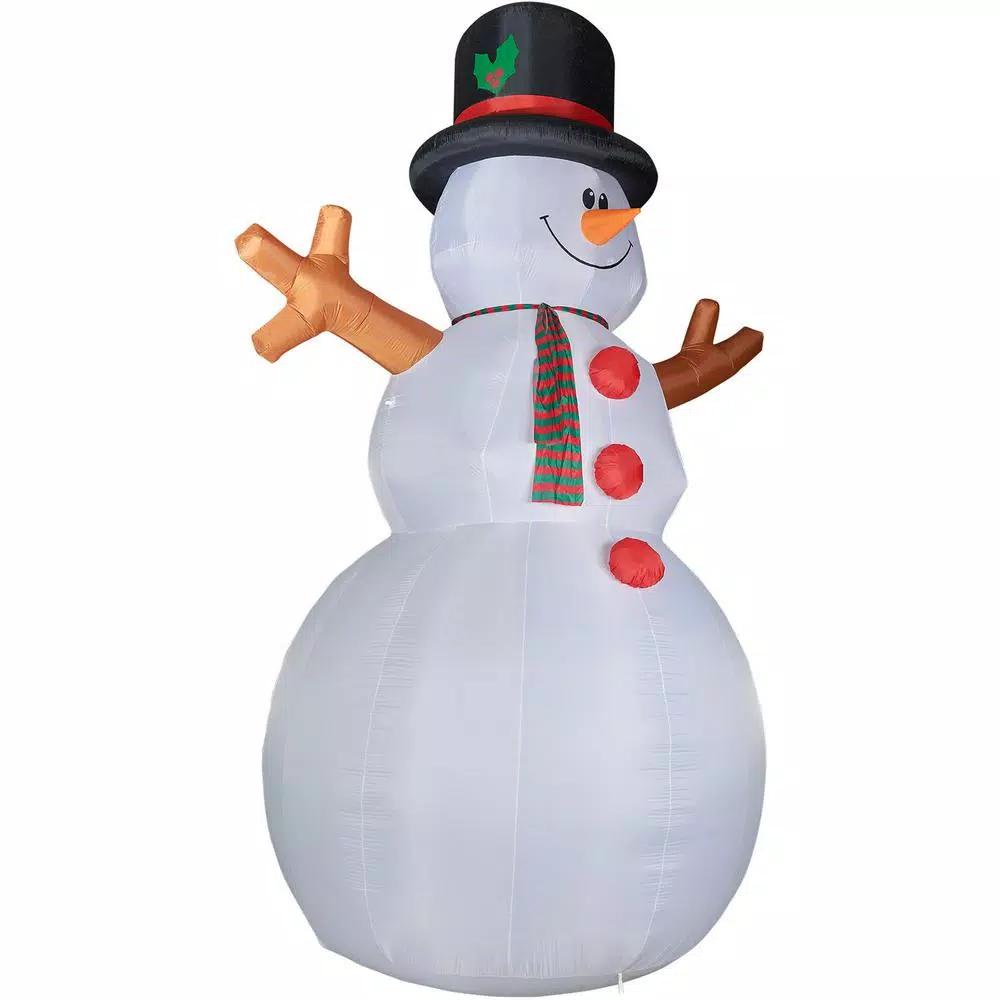Fraser Hill Farm 20 ft. Jolly Snowman Christmas Inflatable with RGB Lights