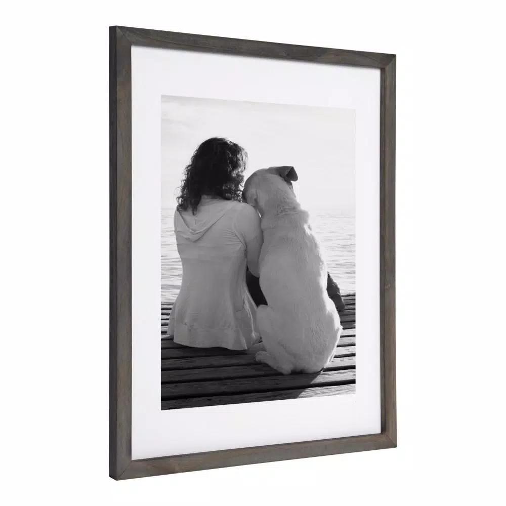 DesignOvation Design Ovation Gallery Wood Photo Frame Set, Gray, 14 x 18 in. (Set of 2)