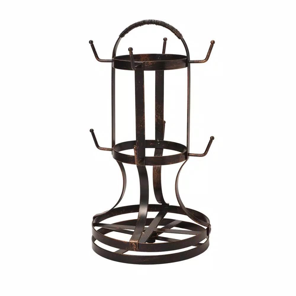Gourmet Basics by Mikasa Mikasa Gourmet Basics Forged Rotating Mug Tree, Antique Black Wrought Iron