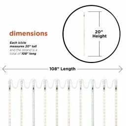 Alpine Corporation Hanging Icicle Lights, Chasing Warm White LED, 540 Count thumbnail 3