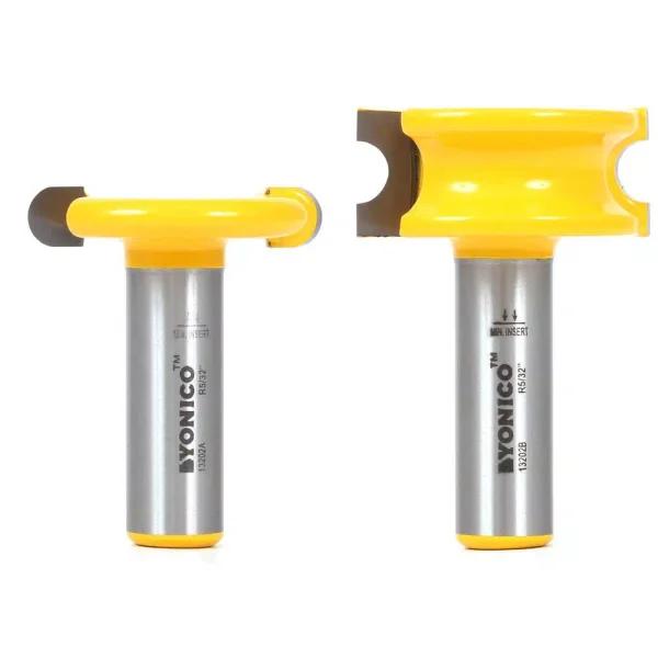 Yonico Canoe Joint Router Bit Set, 5/16 in. Bead, 1/2 in. Shank, Carbide Tipped (2-Piece)