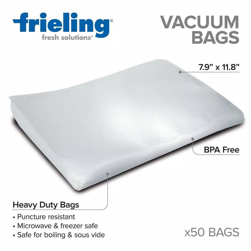 Frieling 50-Pack Vacuum Sealer Bags, 7.9 x 11.8 in.