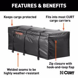 CURT 56" x 22" x 21" Water Resistant Hitch Cargo Bag, 15 cu. ft. Storage thumbnail 2