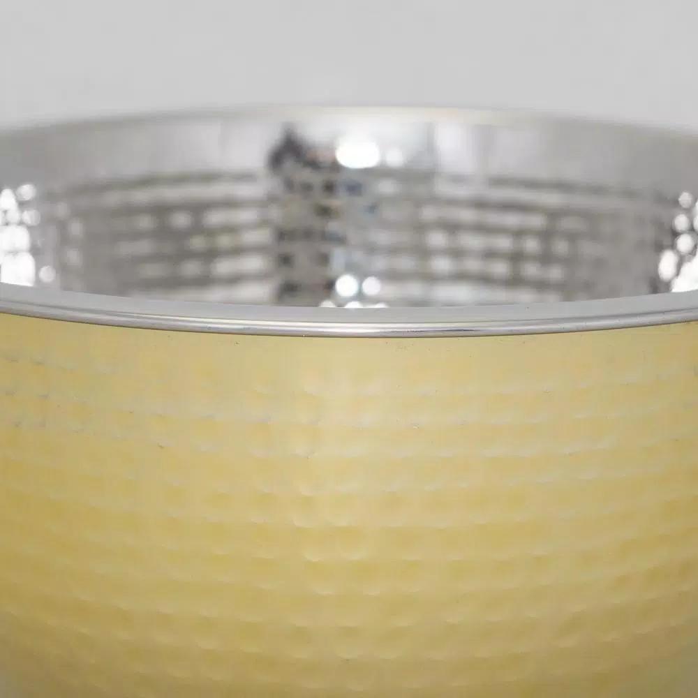 ExcelSteels 1.75 QT Stainless Steel Hammered Mixing Bowl with Gold Tone Finish
