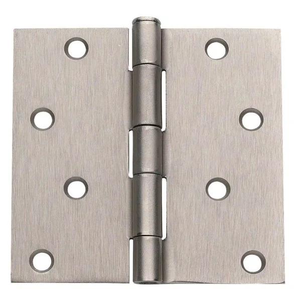Global Door Controls 4.5 x 4 in. Satin Nickel Ball Bearing Steel Spring Hinge (Set of 3)