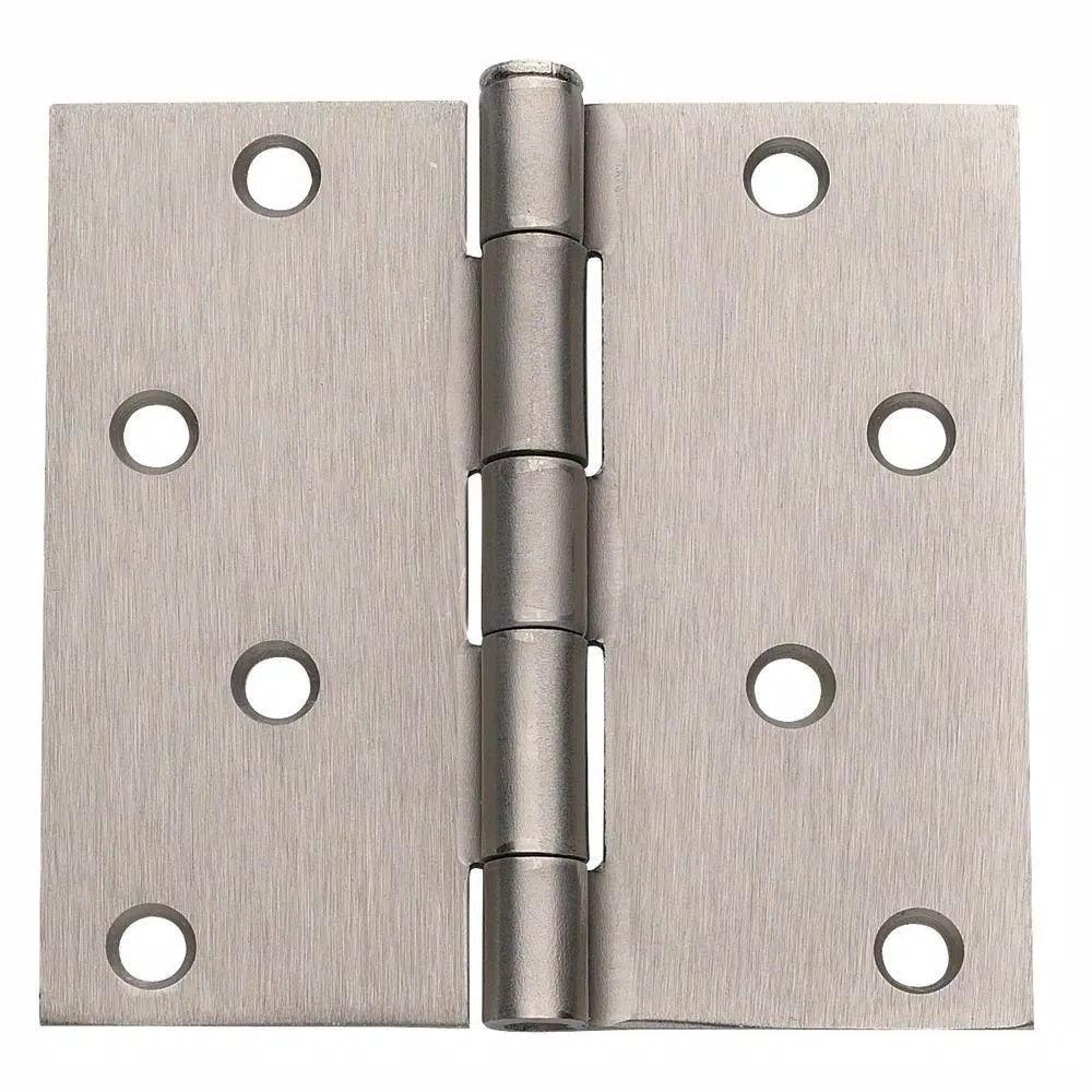 Global Door Controls 4.5 x 4 in. Satin Nickel Ball Bearing Steel Spring Hinge (Set of 3)