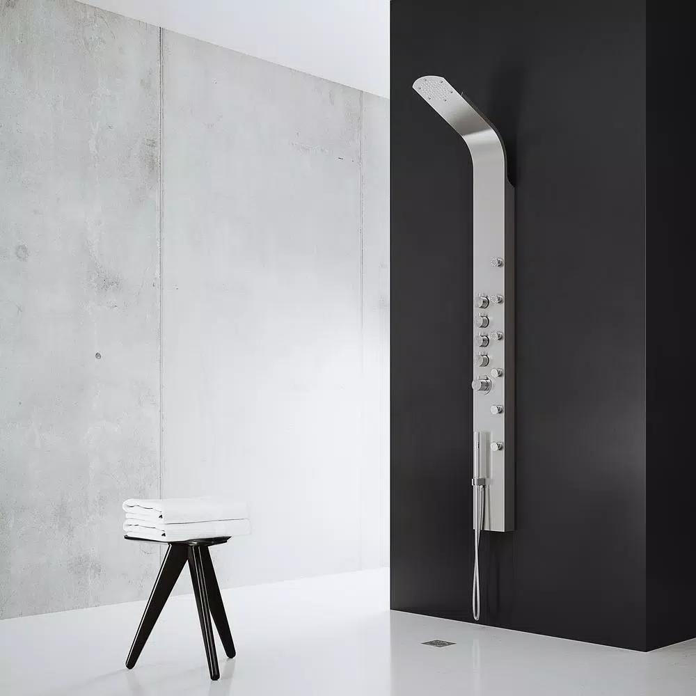 VIGO Brielle 70.5 in. Stainless Steel 6-Jet High Pressure Shower Panel System with Rainhead and Handheld