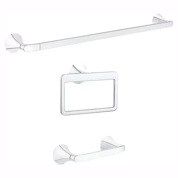 Pfister Brea 3-Piece Bath Accessory Kit, Polished Chrome