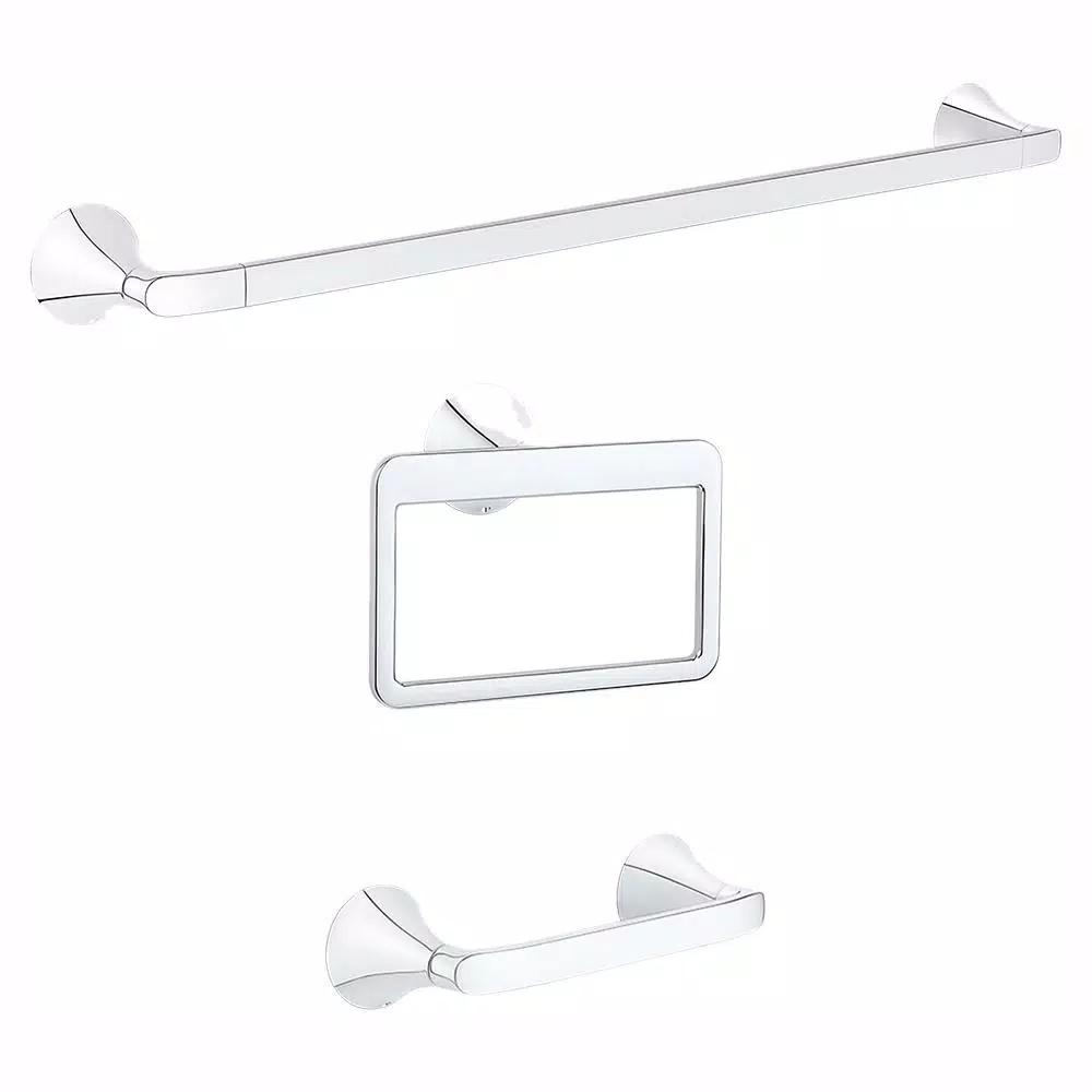 Pfister Brea 3-Piece Bath Accessory Kit, Polished Chrome