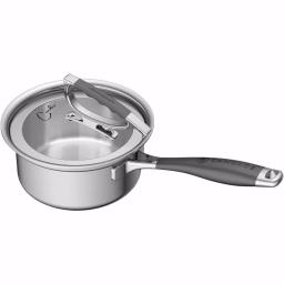 CookCraft by Candace 1.5 qt. Tri-Ply Stainless Steel Sauce Pan with Patented Latch Glass Lid thumbnail 1
