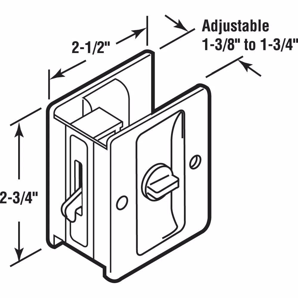 Prime-Line Satin Nickel Pocket Door Privacy Lock and Pull, Reversible Design