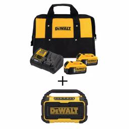 DEWALT 20V MAX Bluetooth Speaker Kit with (2) 5.0 Ah Batteries and Charger thumbnail 1