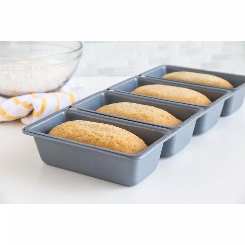 Fox Run Preferred Non-Stick Linked Loaf Pan, 4-Cavity Mini Loaf Baker