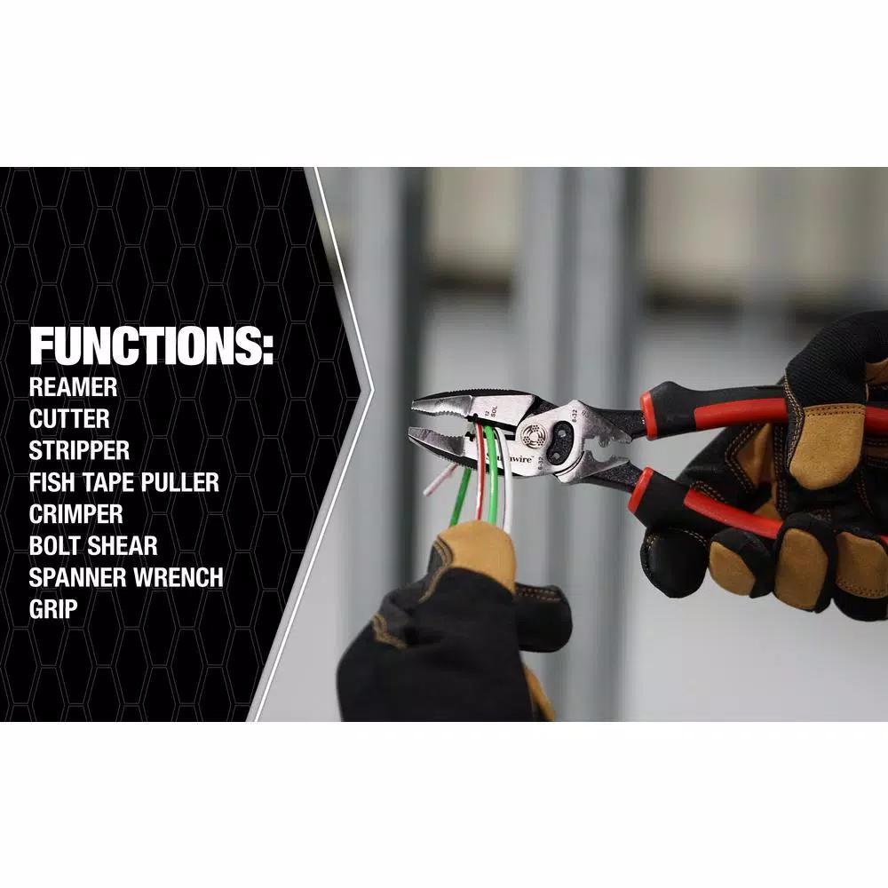 Southwire SCP9TPCB 9 in. Side-Cutting Combination Pliers Multi-Tool