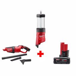 Milwaukee M12 12V Cordless LED Lantern/Flood Light & Compact Vacuum Kit with 3.0 Ah Battery thumbnail 1