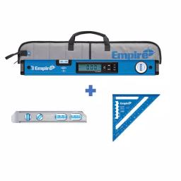 Empire True Blue 24 in. Digital Box Level, 8 in. Magnetic Torpedo Level, and 7 in. Rafter Square Kit thumbnail 1