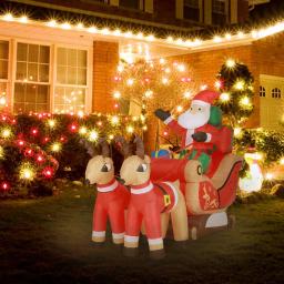 Luxen Home 7 ft. Santa and Sleigh Inflatable with LED Lights thumbnail 11