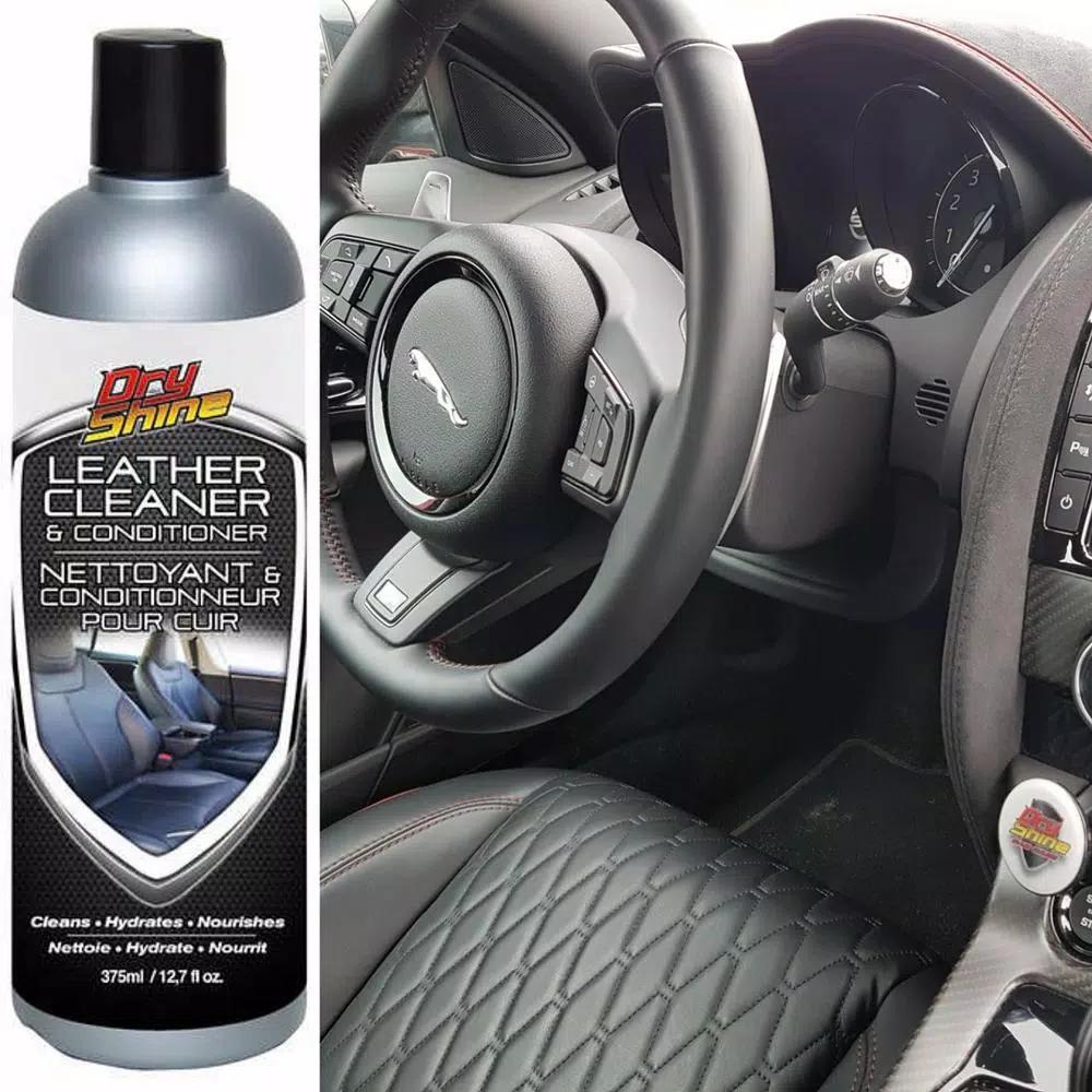 Dry Shine Leather Cleaner and Conditioner 12.7 oz. with 2-Pack Microfiber Towels