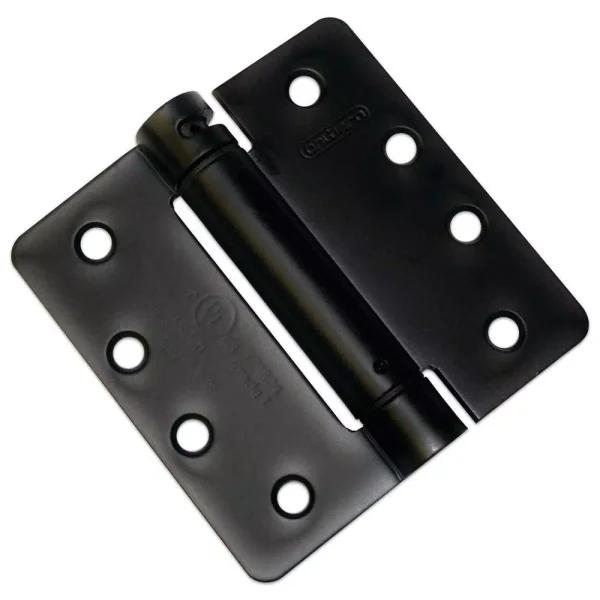 Onward 4 in. x 4 in. Adjustable Spring Butt Hinge, Steel, Black Finish