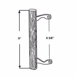 Barton Kramer Wood Patio Door Handle with Chrome Brackets thumbnail 2