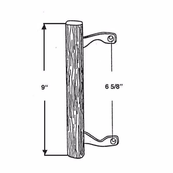 Barton Kramer Wood Patio Door Handle with Chrome Brackets