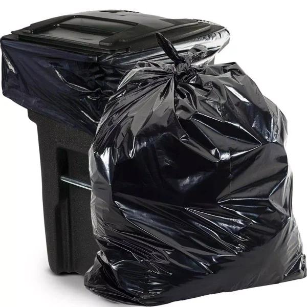 Aluf Plastics 65 Gal. Heavy-Duty Black Trash Bags, 1.5 Mil Thickness, 50 Count