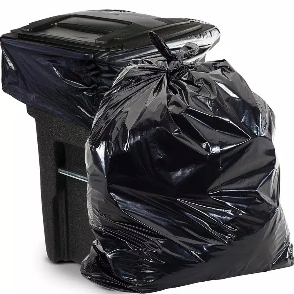 Aluf Plastics 65 Gal. Heavy-Duty Black Trash Bags, 1.5 Mil Thickness, 50 Count