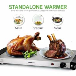 Ovente 1.5 Qt. Stainless Steel Electric Buffet Server Warming Tray with Adjustable Temperature Control thumbnail 5