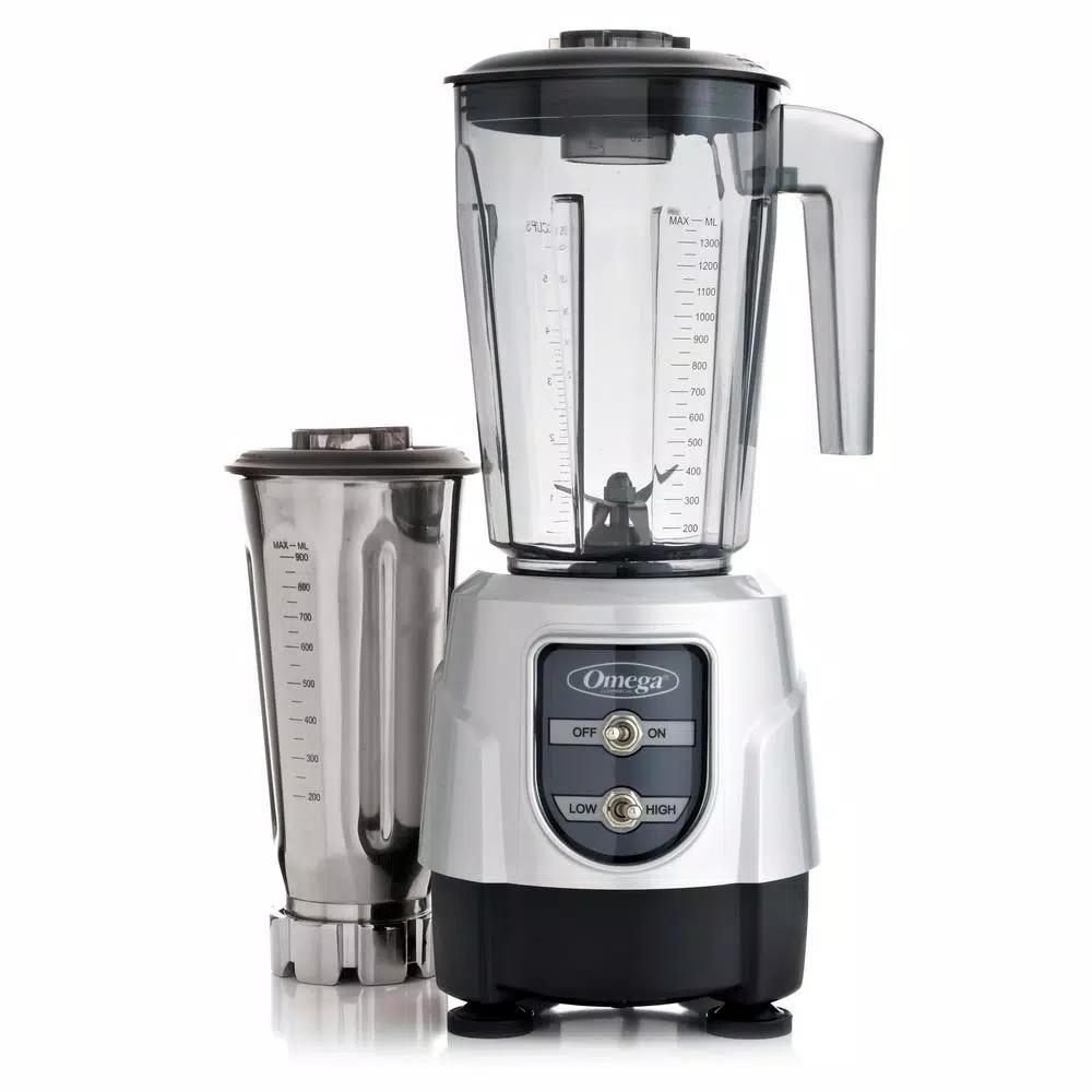 Omega 1 HP 48 oz. 2-Speed Silver Blender Combo Pack