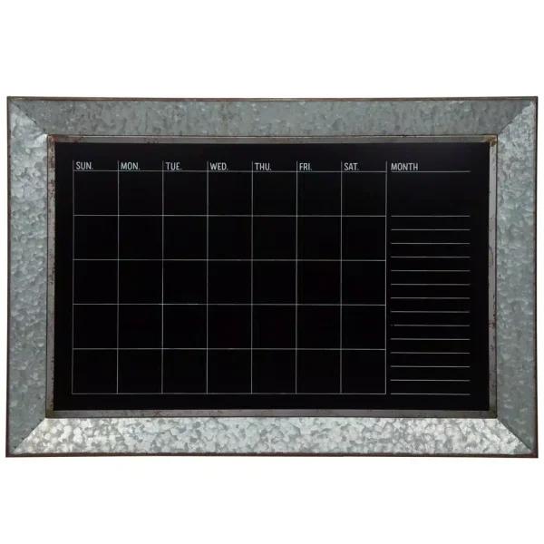 Pinnacle Rustic Galvanized Metal Framed Monthly Chalkboard Calendar Wall Mount Memo Board