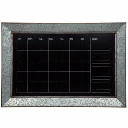 Pinnacle Rustic Galvanized Metal Framed Monthly Chalkboard Calendar Wall Mount Memo Board thumbnail 1