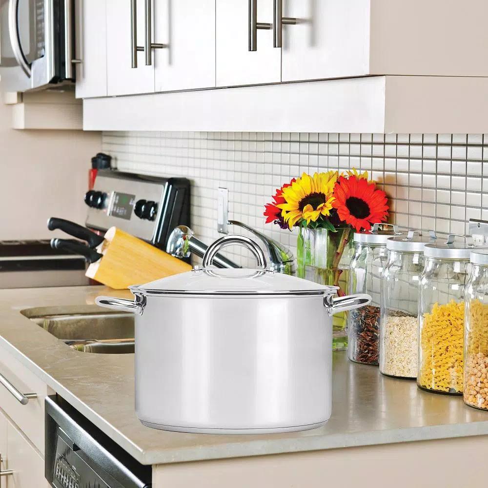 Range Kleen Preferred 8 qt. Stainless Steel Stock Pot with Glass Lid