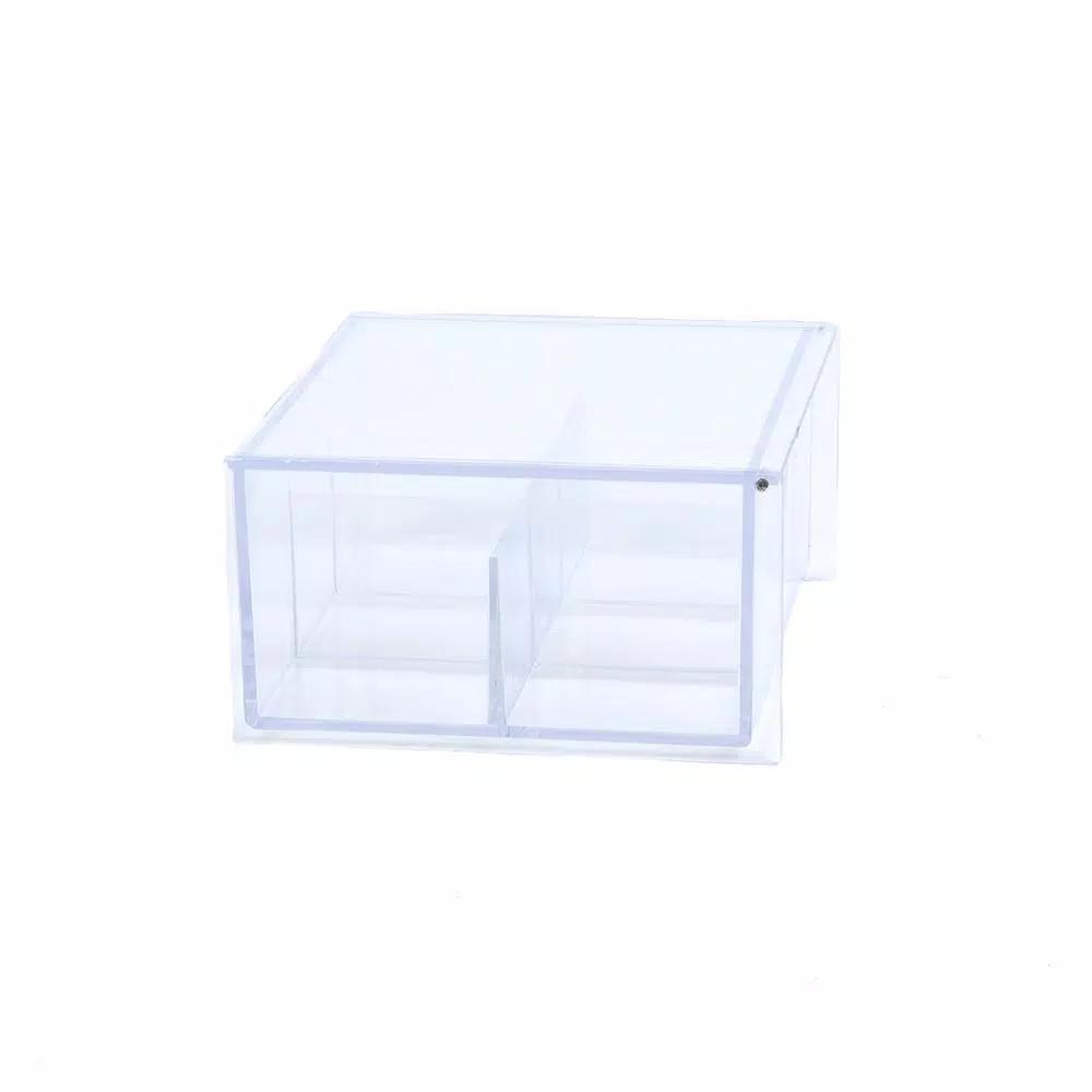 Mind Reader Clear Acrylic 6-Compartment Tea Bag Organizer and Pantry Storage Container with Lid