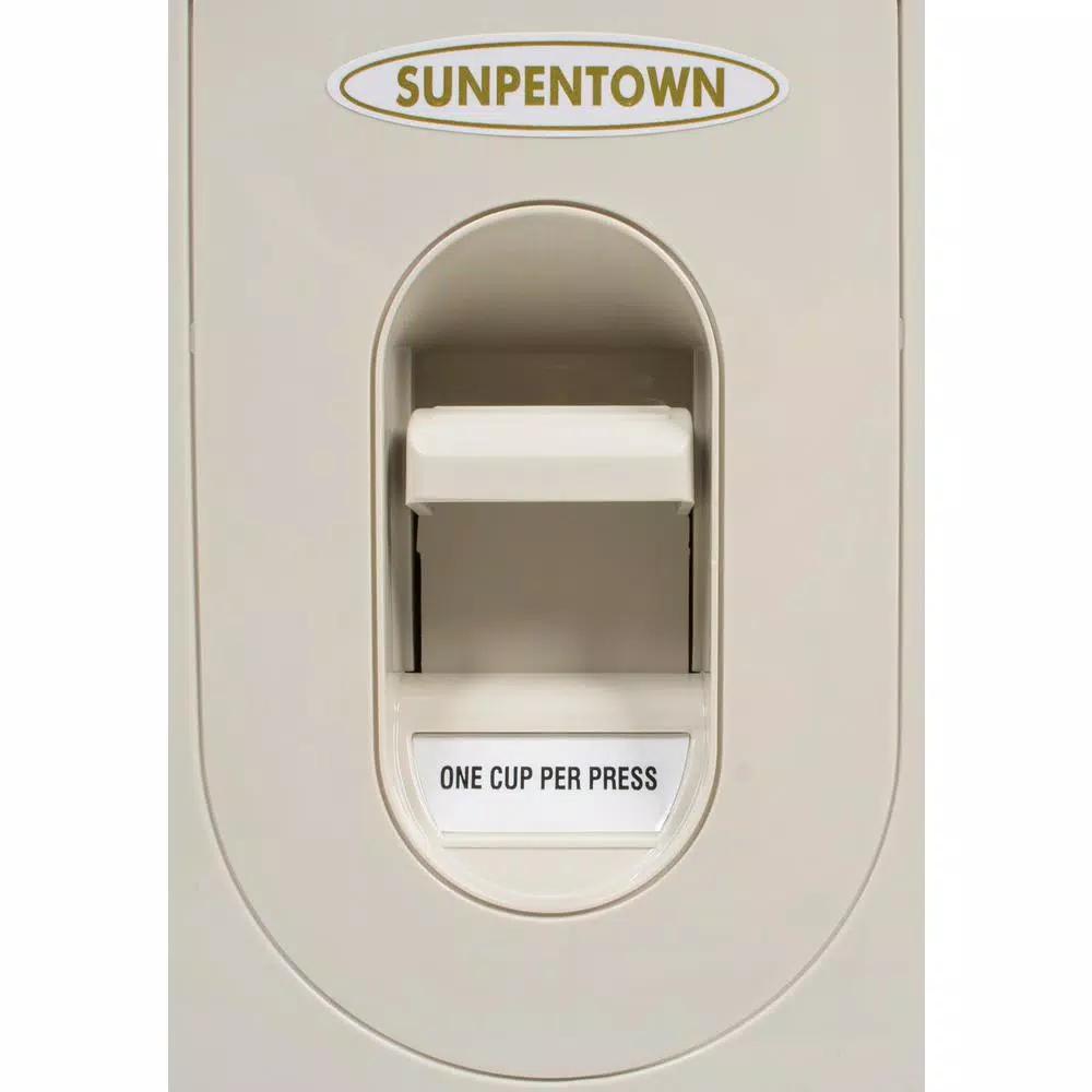 SPT 22 lb. Capacity Rice Dispenser with 1-Cup One-Touch Operation, White