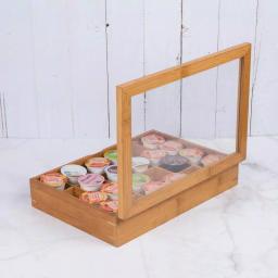 Creative Home Natural Bamboo Single Serve Coffee Pod Holder with Acrylic Cover, Holds 24 Pods thumbnail 4