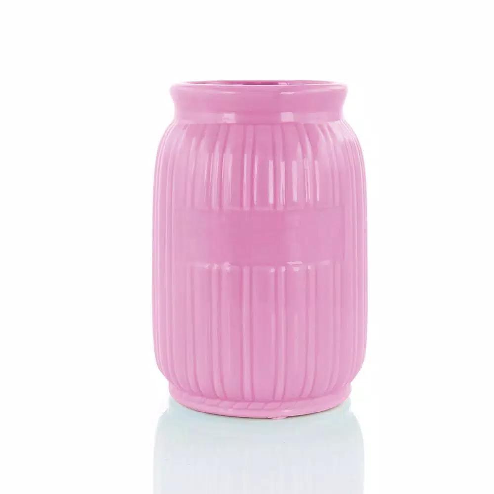 MegaChef 9-Piece Pink Silicone and Wood Kitchen Utensil Set with Ceramic Holder