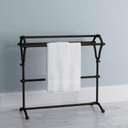 Kingston Brass Oil Rubbed Bronze Pedestal Y-Type Towel Rack, Freestanding Stainless Steel thumbnail 2