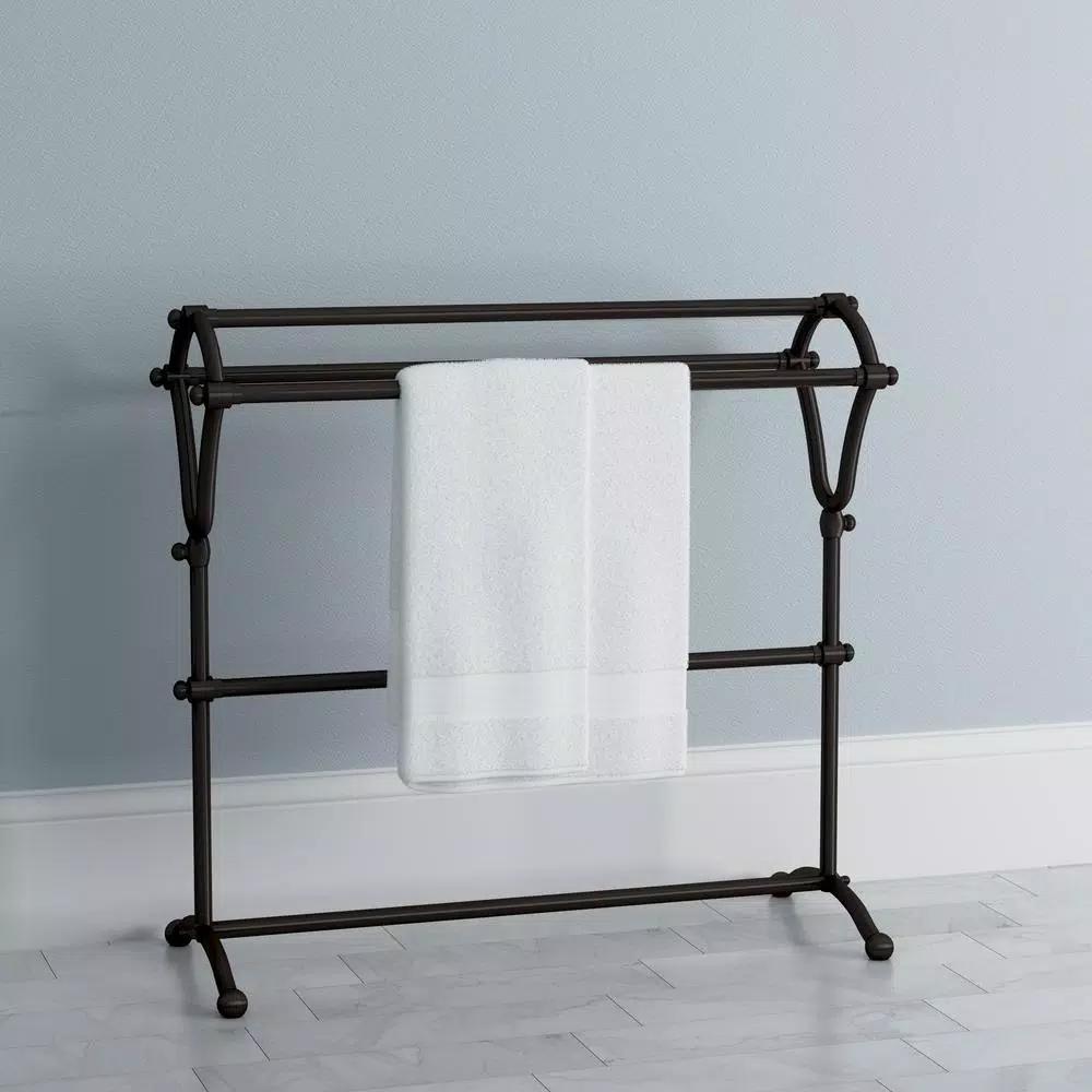 Kingston Brass Oil Rubbed Bronze Pedestal Y-Type Towel Rack, Freestanding Stainless Steel