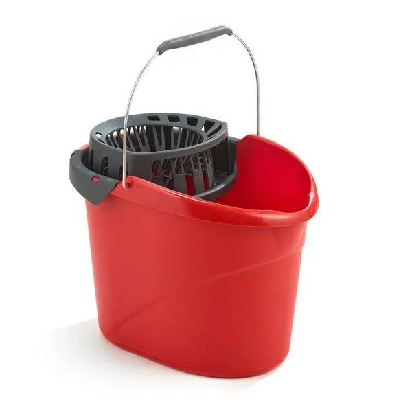 O-Cedar 2.5 Gal. Quick Wring Bucket with Easy Wringer System, Red