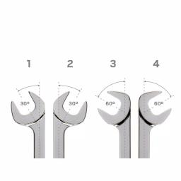 TEKTON 1 in. Angle Head Open End Wrench, 60° Offset thumbnail 4