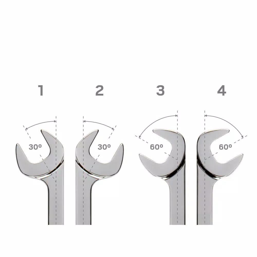 TEKTON 1 in. Angle Head Open End Wrench, 60° Offset