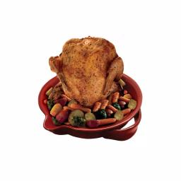 Epicureanist Ceramic Vertical Chicken Roaster - Red thumbnail 4