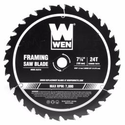 WEN 7.25 in. 24-Tooth Carbide-Tipped Professional Framing Saw Blade for Miter and Circular Saws thumbnail 1