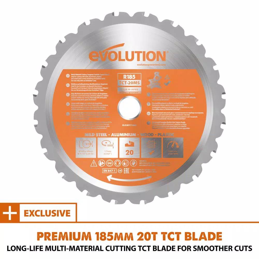 Evolution Power Tools Evolution 10 Amp 7-1/4 in. Sliding Compound Miter Saw with Laser Guide and Multi-Material Blade