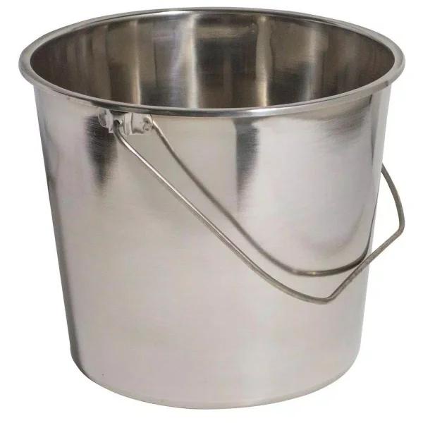 AmeriHome 3-Piece Stainless Steel Bucket Set, 5.28 Gallon Extra Large Metal Pails